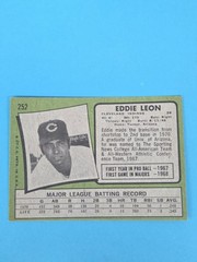 1971 Topps #252 Eddie Leon Cleveland Indians BASEBALL Card 7G