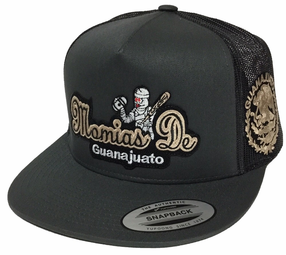 MOMIAS DE GUANAJUATO MEXICO LOGO FEDERAL 2 LOGOS HAT DARK GREY MESH SNAPBACK