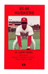 1985-86 Nebraska Cornhuskers Police Safety Card ~ Larry Mims #34 ~ NM