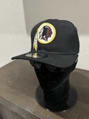 Retro Throwback Washington Redskins Logo Black Flat Bill Snapback Cap Hat NEW