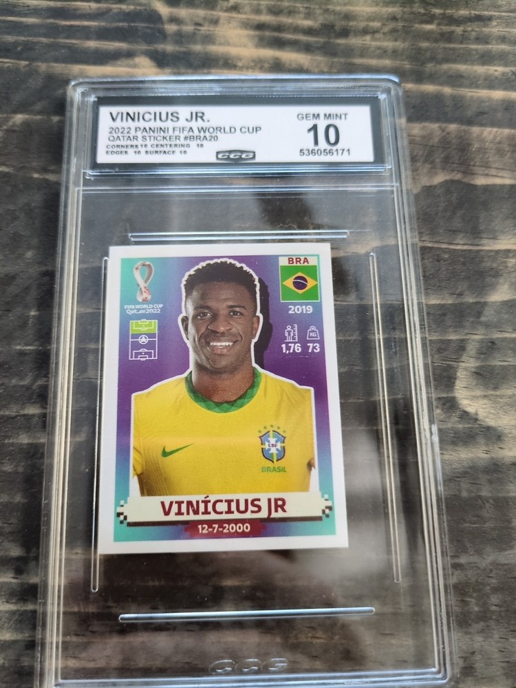 VINICIUS JR 2022 PANINI FIFA WORLD CUP QATAR BRA 20 GRADED GEN MINT 10 NEW