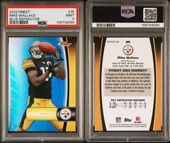 2012 Topps Finest Blue Refractor /99 #35 Mike Wallace PSA 9 Mint *POP 1*