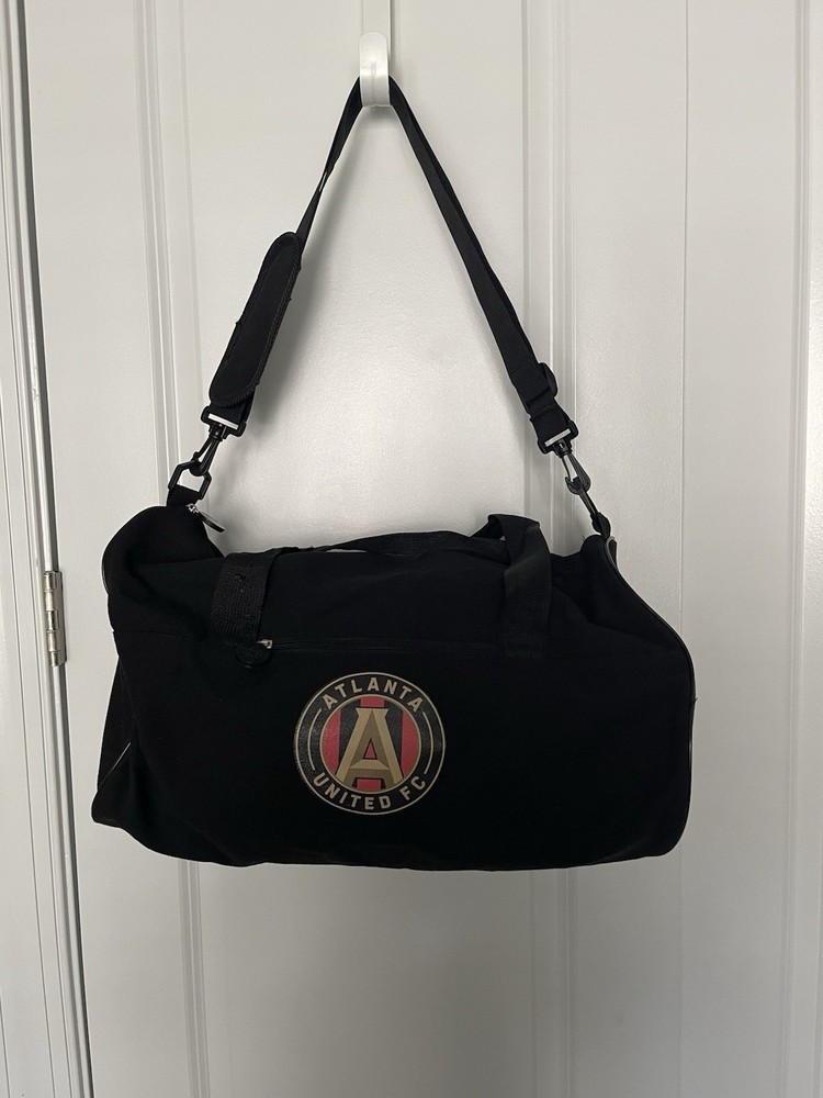 Atlanta United FC Zipper Close Duffle Bag 16 Inches X 9 Inches Black