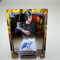 Mitch Voit 2025 1st Bowman Chrome Gold Sapphire /50 Au RC Mets (CPA-MV)