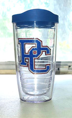 Tervis Presbyterian College Logo Tumbler Clear Blue Lid College Fan NEW 16oz Sz