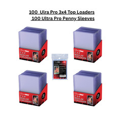 100 Ultra Pro 3×4 Standard Top Loaders + Soft Penny Sleeves Bundle