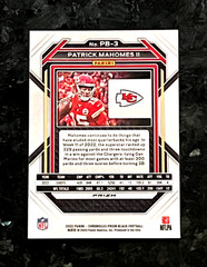Patrick Mahomes II 2022 Panini Chronicles Black Silver Prizm Chiefs #PB-3