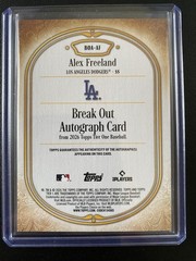 2026 Topps Tier One – Alex Freeland – Break Out Autograph /299 #BOA-AF (RC, AU)