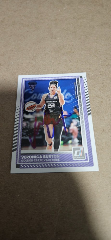 VERONICA BURTON SIGNED AUTO 2025 PANINI DONRUSS CARD # 21 GOLDEN STATE VALKYRIES