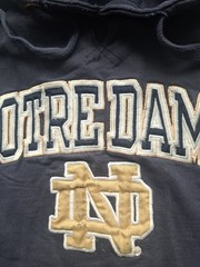 Vintage Unisex Cadre Notre Dame Hooded Sweatshirt Dark Gray Size Large