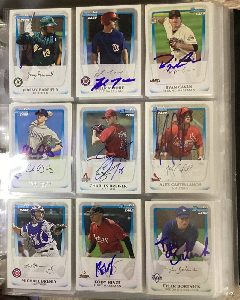 2011 BOWMAN PROSPECTS SIGNED AUTOGRAPHED ROOKIE BASEBALL CARDS