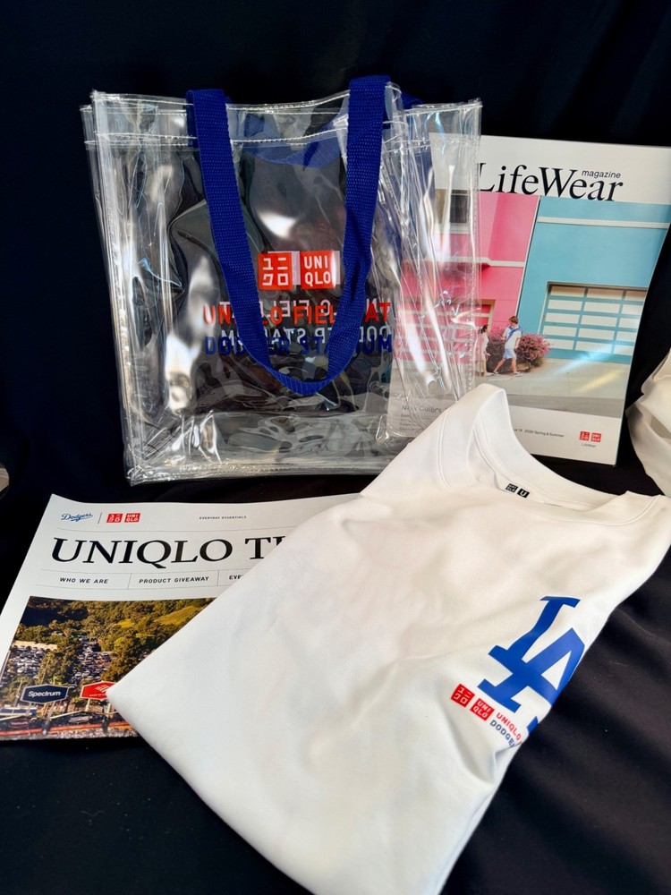 LA Dodgers Father’s Day UNIQLO T-Shirt MEDIUM Clear Tote Bag etc Bundle SGA 6/21
