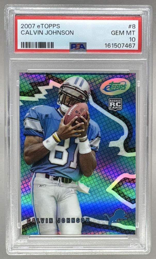 Calvin Johnson 2007 Topps eTopps #8 Rookie RC 328/1999 PSA 10 LOW POP