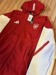 New Adidas Arsenal FC Anthem Jacket Hoodie Red White Men&rsquo;s Size 2XL JM9409