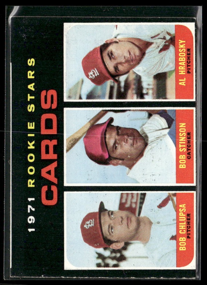 1971 Topps #594 Cards 1971 Rookie Stars Chlupsa, Stinson, Hrabosky