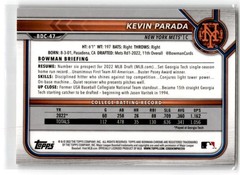 2022 Bowman Draft #BDC-47 Kevin Parada Chrome New York Mets