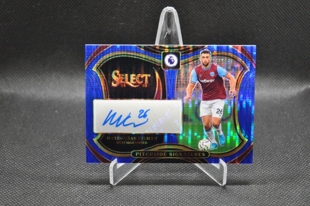 Maximilian Kilman 2024-25 Panini Select EPL PS-MK Pitchside Sig Blue Pulsar Auto