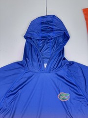 Men&rsquo;s Columbia Florida Gators PFG Tackle Hoodie Medium Blue Orange Omni-Shade UV