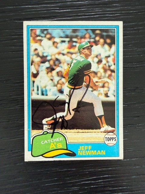A&rsquo;s Jeff Newman Signed 1981 Topps AUTO