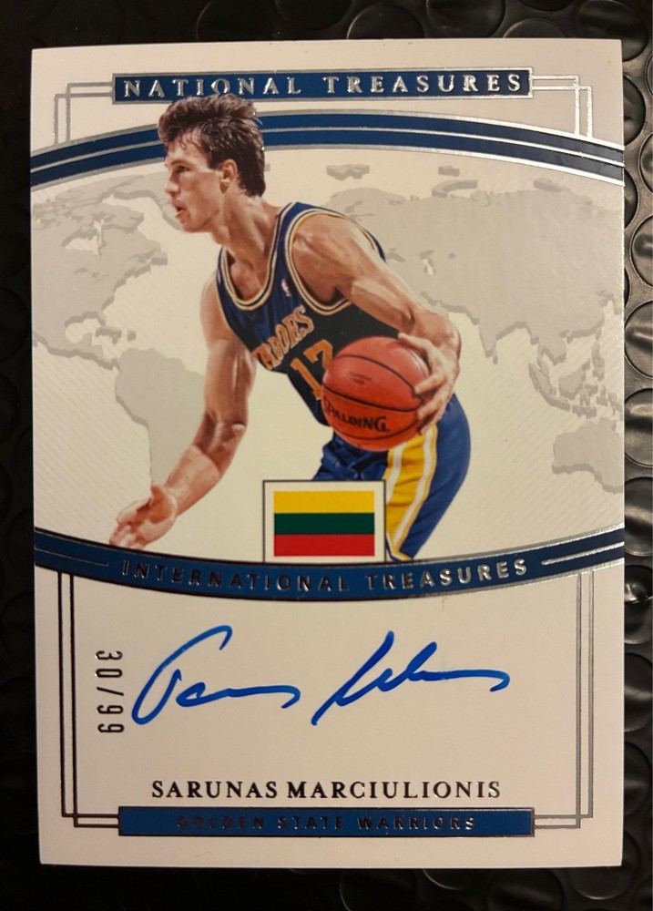 2018-19 Panini National Treasures SARUNAS MARCIULIONIS International AUTOGRAPH