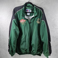 VTG Colorado State Rams Quarter Zip Mens XL Green Long Sleeve Pullover 2003 Y2K