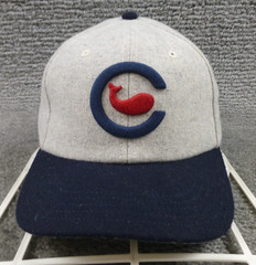 American Needle Archive Chicago Whales MLB Cap White Navy Blue Red Wool Speck