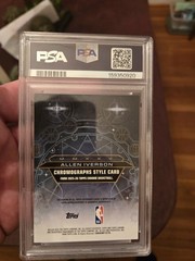 2025 Topps Chrome PSA 9Allen Iverson Chromographs Green Refractor/99 Auto 76ers