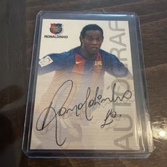 Ronaldinho 2004-05 Panini Megacracks Barca Campeon Autografo Spanish HOF Auto
