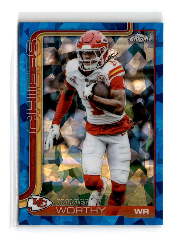 Xavier Worthy 2025 Topps Chrome Sapphire Edition #145 Kansas City Chiefs