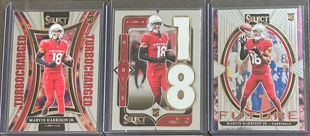 2024 Select Football Marvin Harrison Jr. 3 Card Rookie Insert Trading Lot