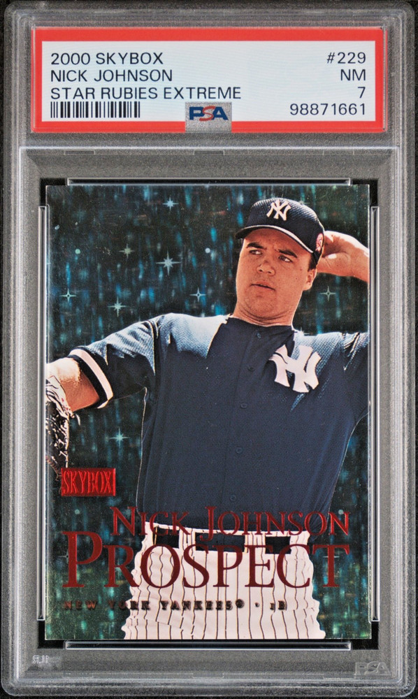 NICK JOHNSON 2000 Skybox Star Rubies Extreme 25/50 PSA 7 (pop 1 : 0 higher)