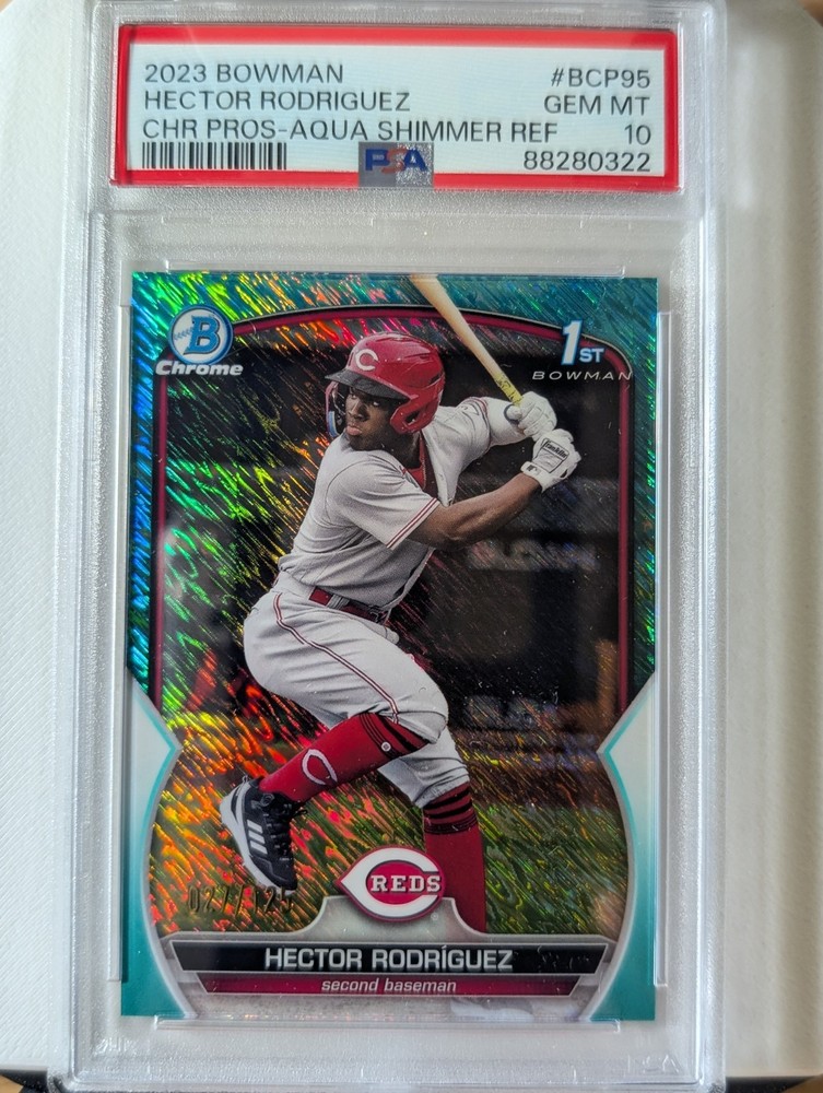 2023 Bowman Chrome Hector Rodriguez #BCP95 Aqua Shimmer #27 /125 PSA 10