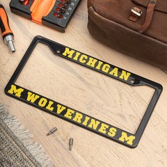 Michigan Wolverines License Plate Frame Cover – Black – EliteAuto3K