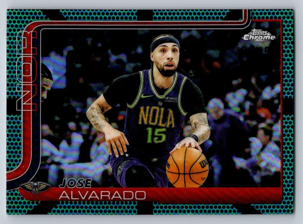 Jose Alvarado Topps 2025-26 Topps Chrome Blue Basketball Refractor #144