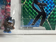 Brian Burns NFL Teenymates 1&Prime; Figure w/ GREEN & PINK MOSAIC Prizms. PANTHERS LB