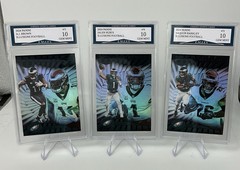 2024 Panini Illusions Saquon Barkley Jalen Hurts AJ Brown Eagles 3 Card Team Set