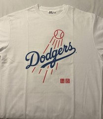 UNIQLO Los Angeles Dodgers MLB White LA Logo Graphic T-Shirt XL