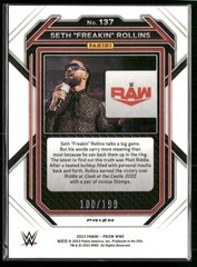 2023 Panini Prizm WWE #137 Seth « Freakin » Rollins Premium Prizms #/199 (004877)