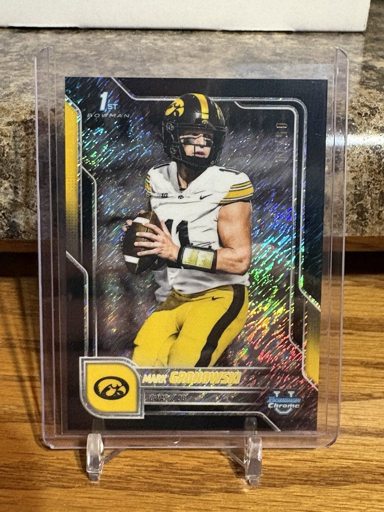 Mark Gronowski 2025 Bowman Chrome U Football Black Shimmer /10 Iowa