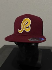 Retro Throwback Washington Redskins R Logo Trucker Flat Bill Adult Snapback Hat