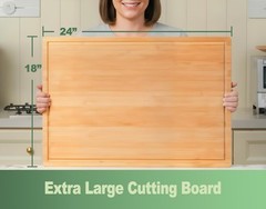 Allsum 24×18&Prime; Extra Large Bamboo Cutting Boards for 24&Prime;L x 18&Prime;W, Natural