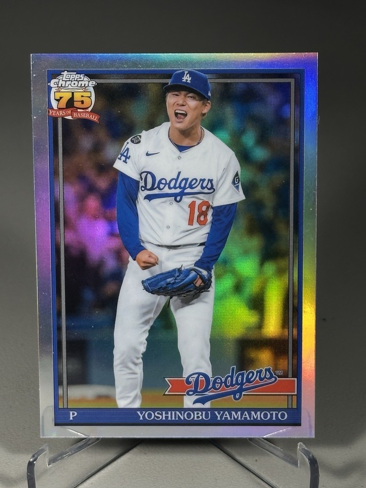 2026 Topps Chrome #91CB-10 Yoshinobu Yamamoto 1991 Topps Los Angeles Dodgers