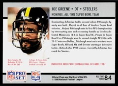 Joe Greene, 1990-91 Pro Set Super Bowl XXV Silver, #84, Pittsburgh Steelers,