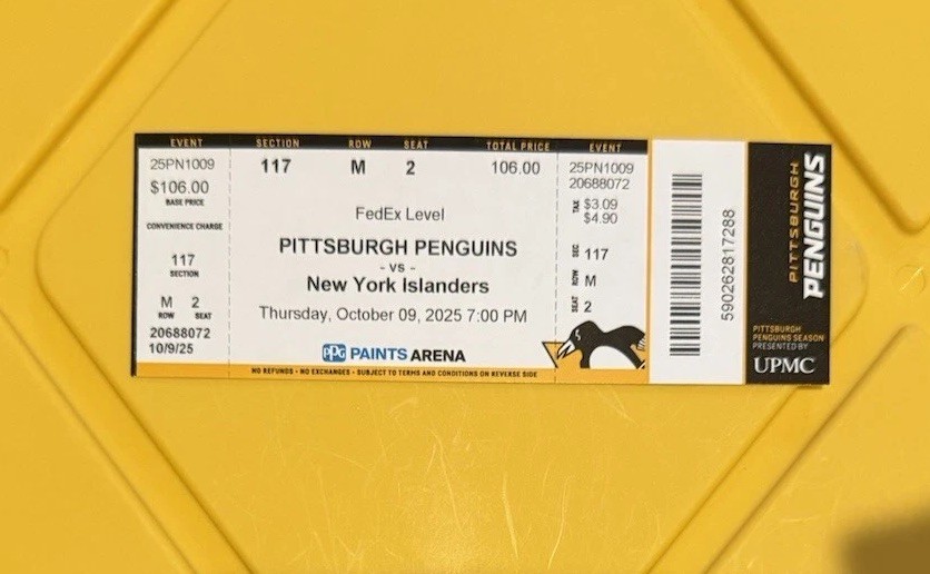 MATTHEW SCHAEFER 2025 NHL Debut FULL Ticket, ROY, MINT Condition, RARE!!!