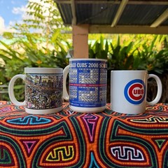 Chicago Cubs Coffee Mug Lot of 3 – 2000 Schedule + Cartoon Stadium + Classic Log