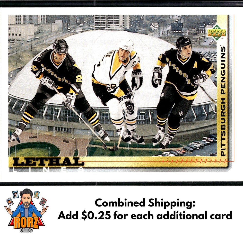 Mario Lemieux / Kevin Stevens / Rick Tocchet 1992-93 Upper Deck #454 Penguins