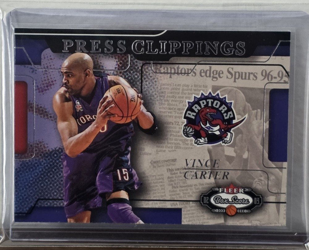 2002-03 Fleer Box Score – Press Clippings Vince Carter #1PC