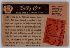 1955 BOWMAN #56 BILLY COX ORIOLES