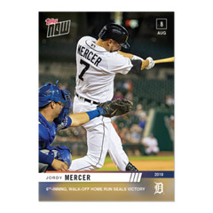 JORDY MERCER 2019 TOPPS NOW #653 WALK-OFF HOME RUN DETROIT TIGERS