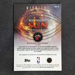 2025-26 Topps Midnight Kasparas Jakucionis #MSR-KJ Midnight Sun Auto (RC,AU)